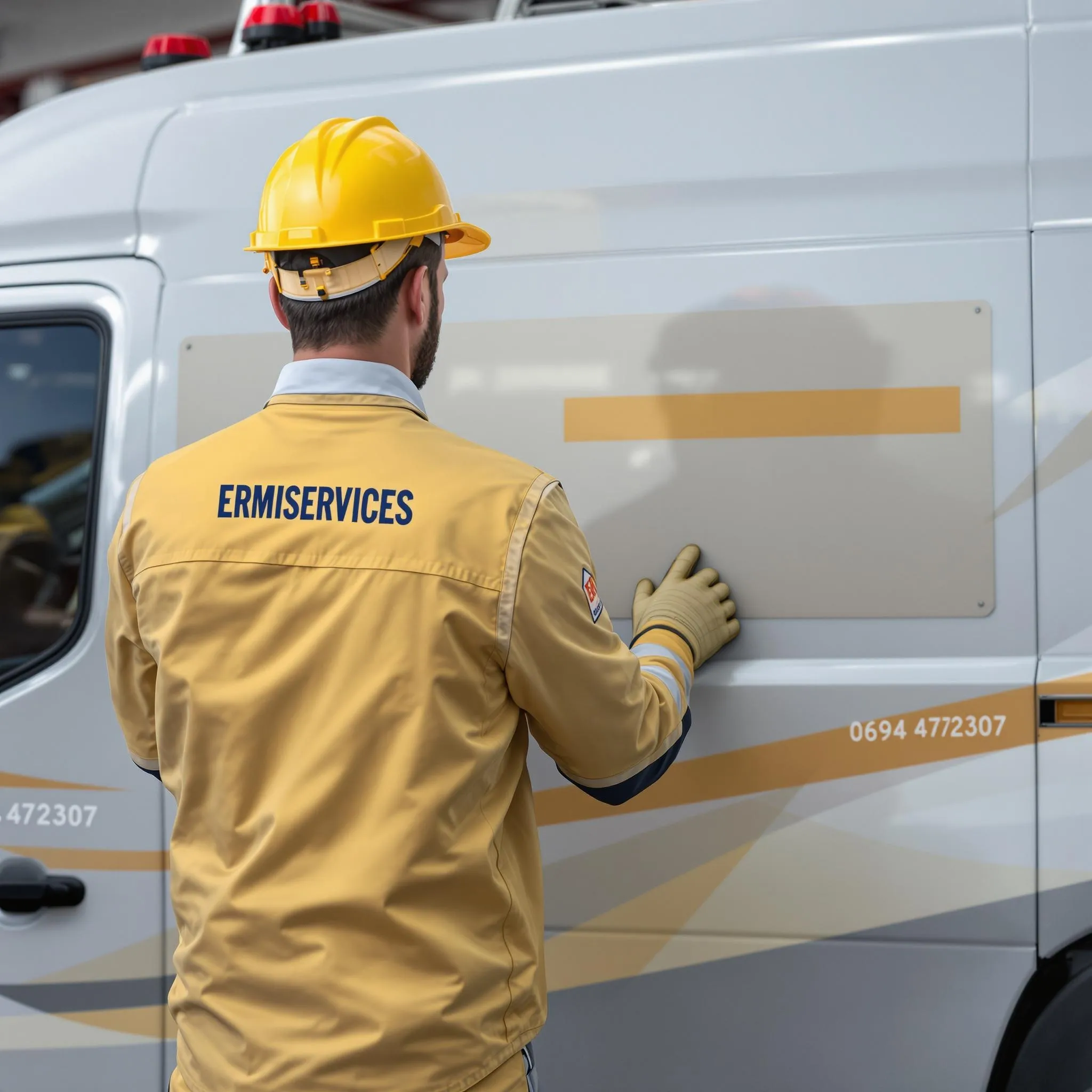  Technicien Ermiservices vérifiant tableau électrique